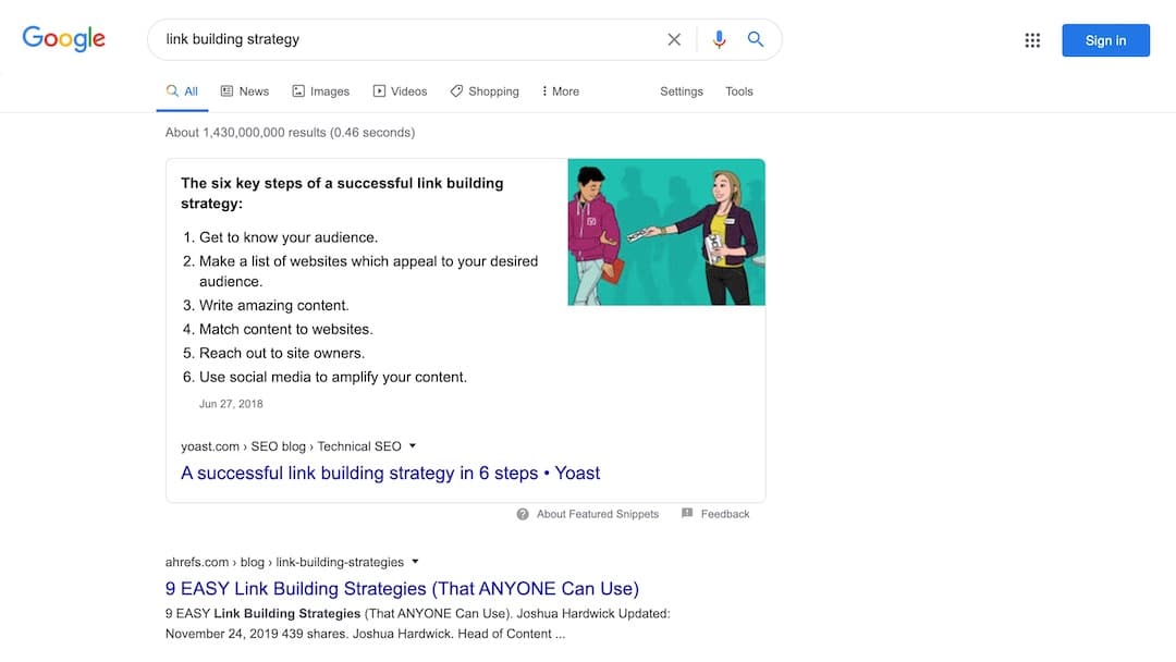Link Building Strategy - Google Search
