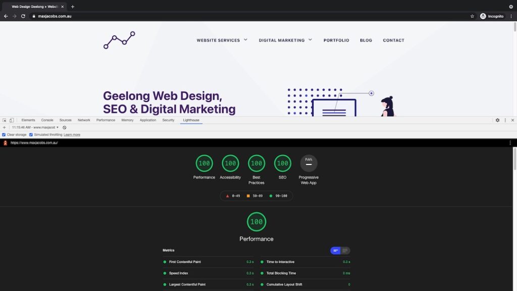 Google Lighthouse - 100 Score - Perfect Score