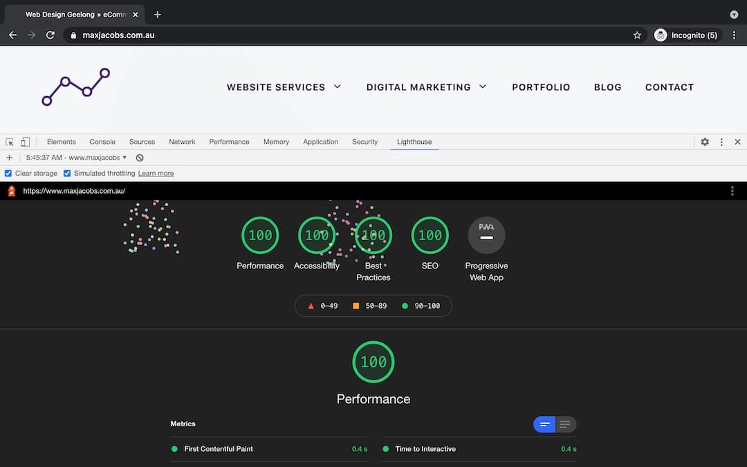 Lighthouse Speed Test - Chrome Dev Tools